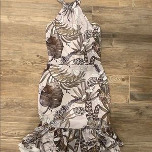 ASOS Boohoo Tropical Ruffle Hem Dress Sz 4